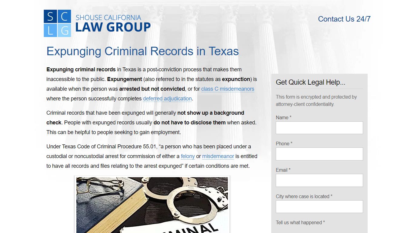 Expungement Of Criminal Records In Texas - Shouse Law Group